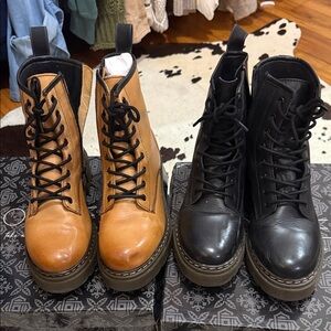 Roolee Elvira Combat Boots (two pairs)